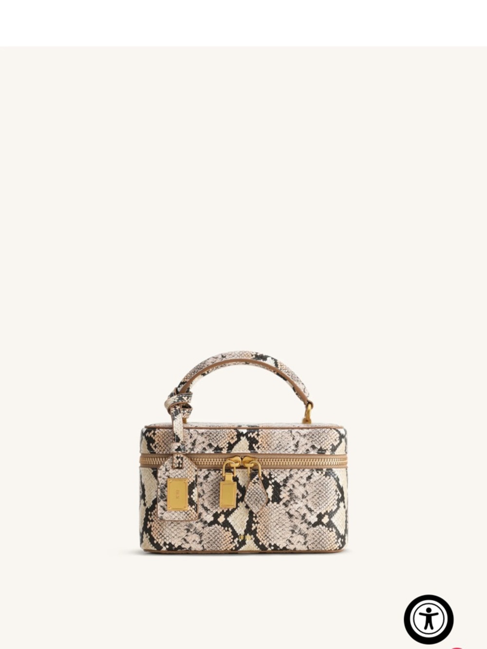 JW PEI Snake-Print Mini Vanity Bag in Neutral and Black